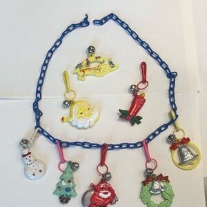 Vintage Christmas Holiday Charm Necklace 80’s